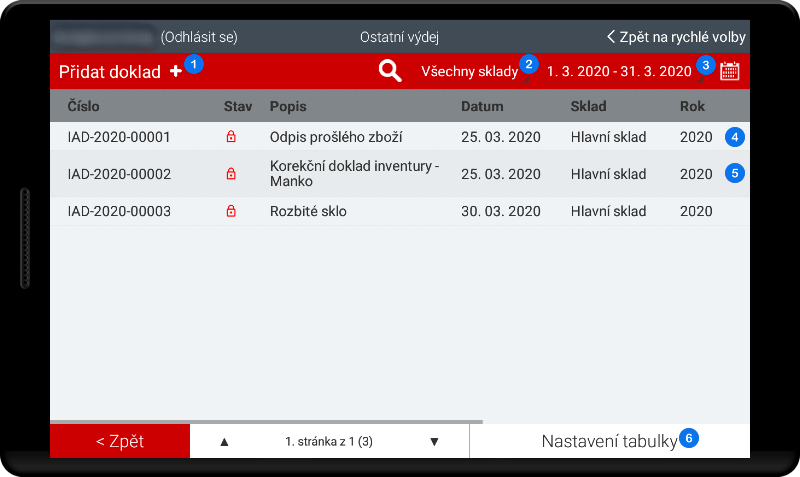 Sklad - Ostatní výdej