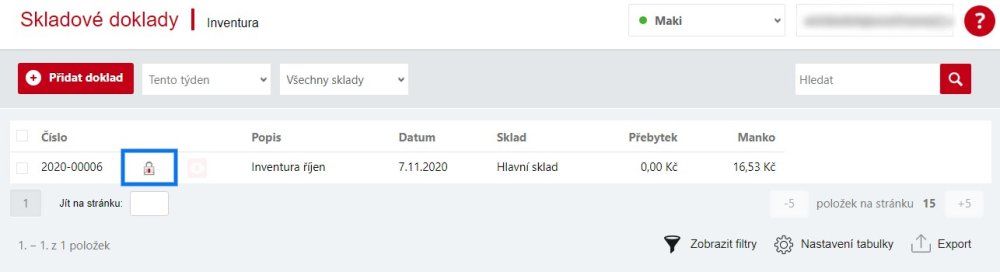 Uzamčená inventura