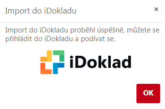 Potvrzení importu do iDokladu