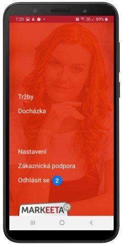 Odhlášení z aplikace - krok 2