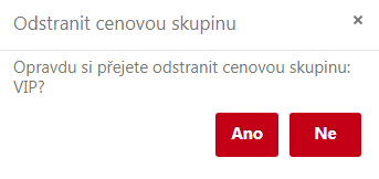 Odstranění cenové skupiny