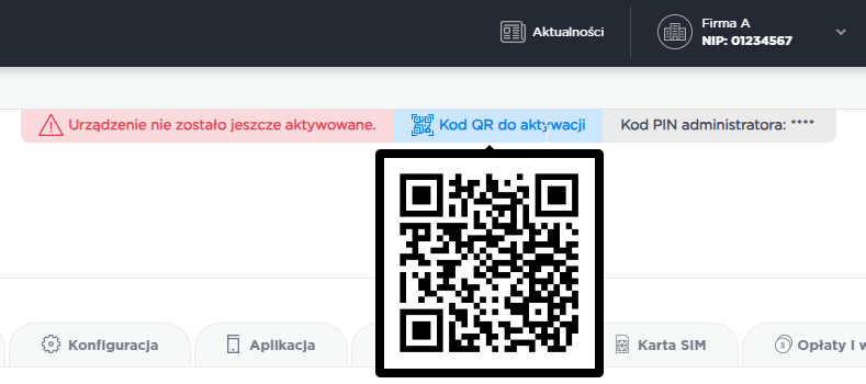 Aktywacja - kod QR