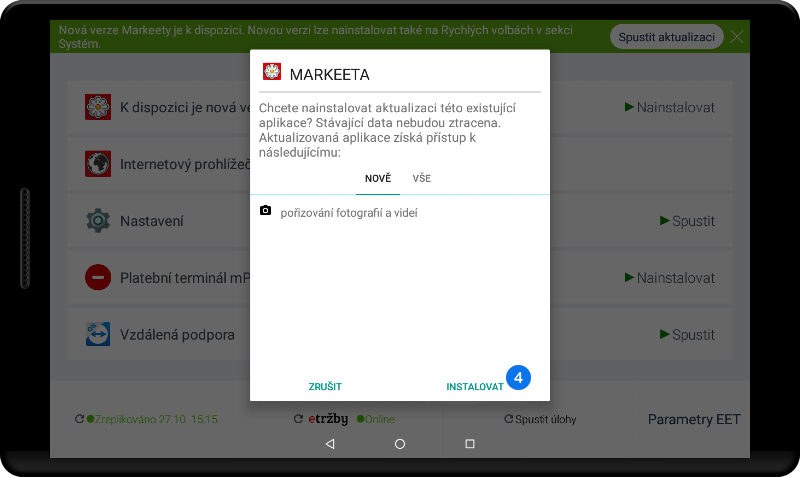 Informace o přístupu k zařízení