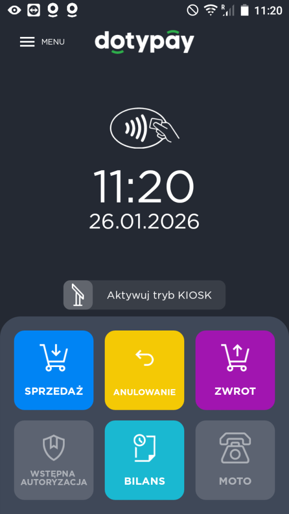 Główny ekran aplikacji