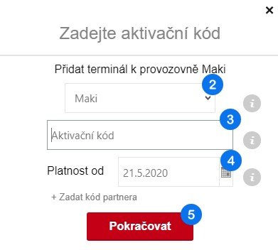 Zadejte aktivační kód