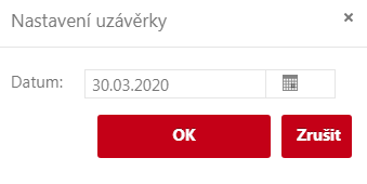 Nastavení uzávěrky