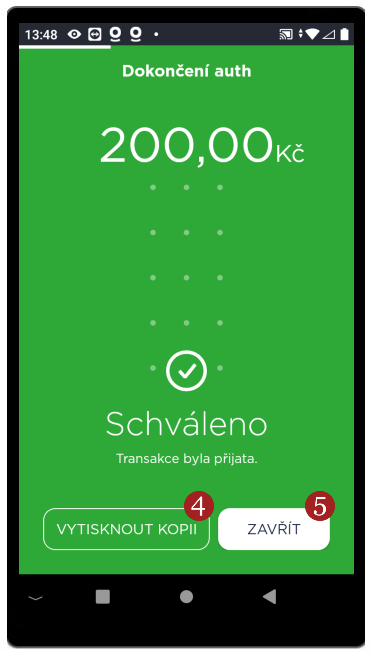 Dokončení před-autorizace - krok 5