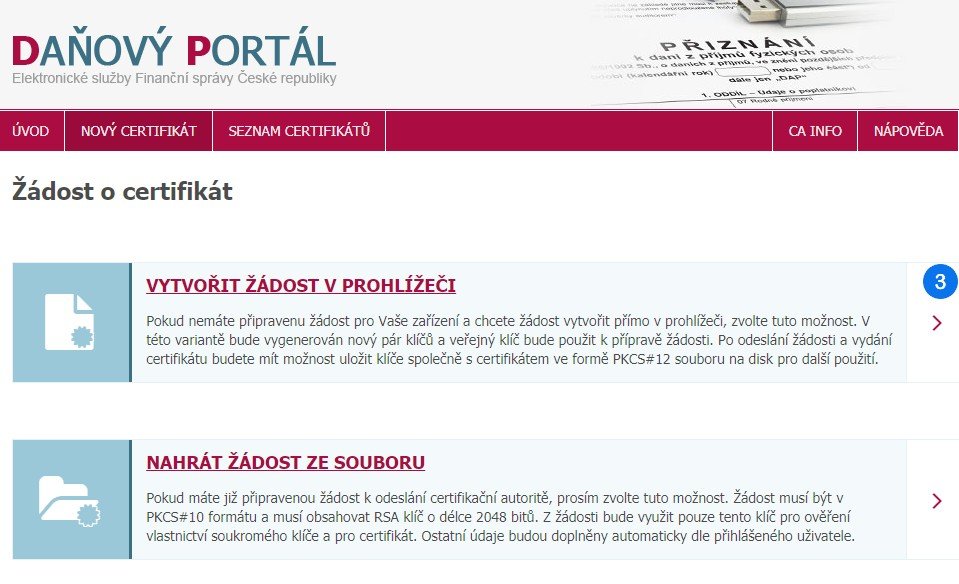 Stažení certifikátu - krok 3