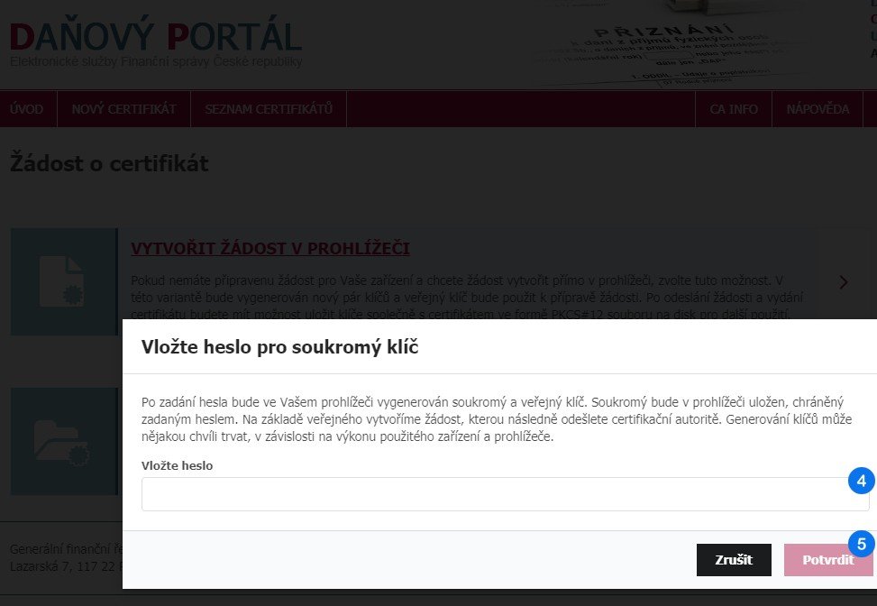 Stažení certifikátu - krok 4