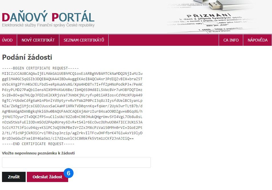 Stažení certifikátu - krok 5
