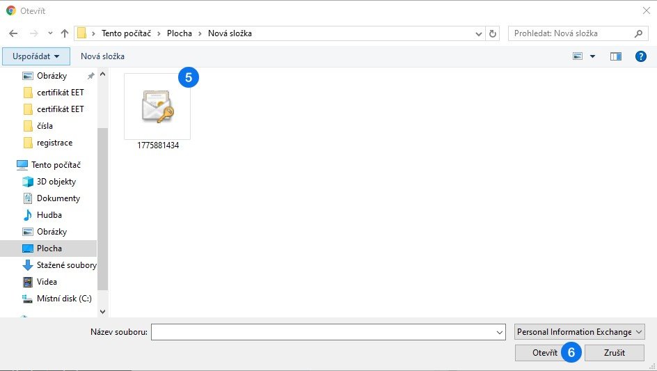 Instalace certifikátu do dotykové pokladny - krok 4