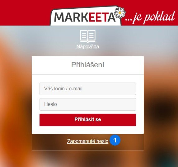 Zapomenuté heslo - krok 1