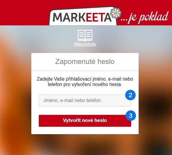 Zapomenuté heslo - krok 2