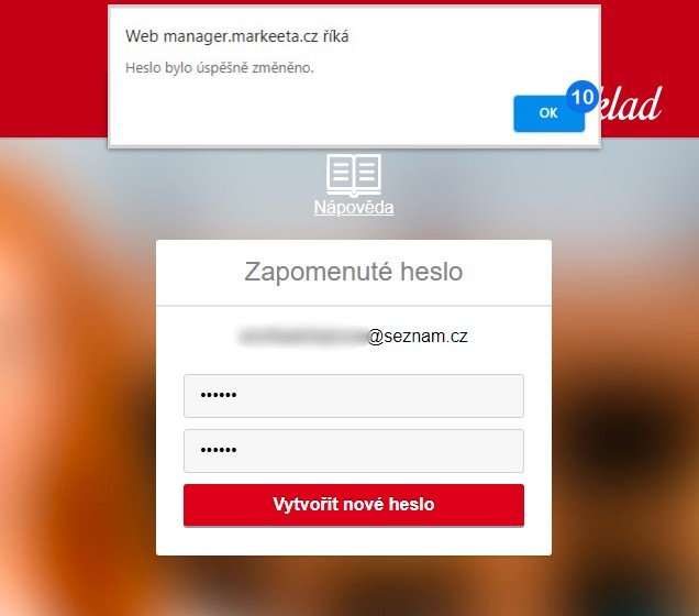 Zapomenuté heslo - krok 5