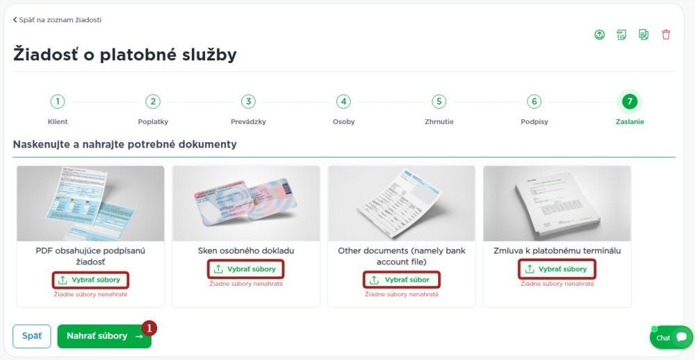 Žiadosť - Zaslanie