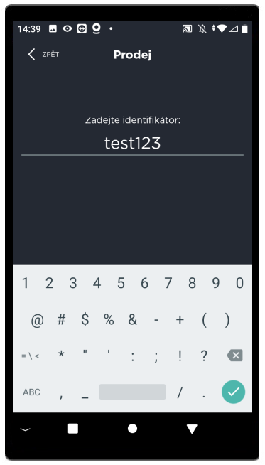 Prodej - Identifikátor