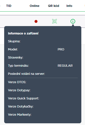 Informace o zařízení