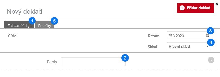 Tvorba inventurního dokladu – krok 2