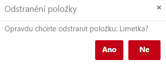 Potvrzení smazání skladové položky
