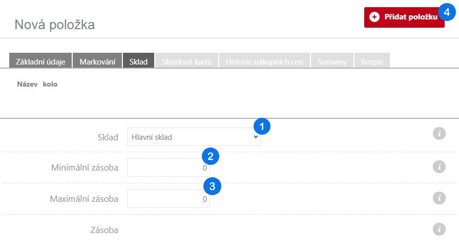 Jak přidat novou skladovou položku – krok 5