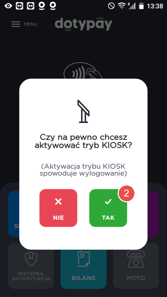 Uruchamianie trybu KIOSK – krok 2