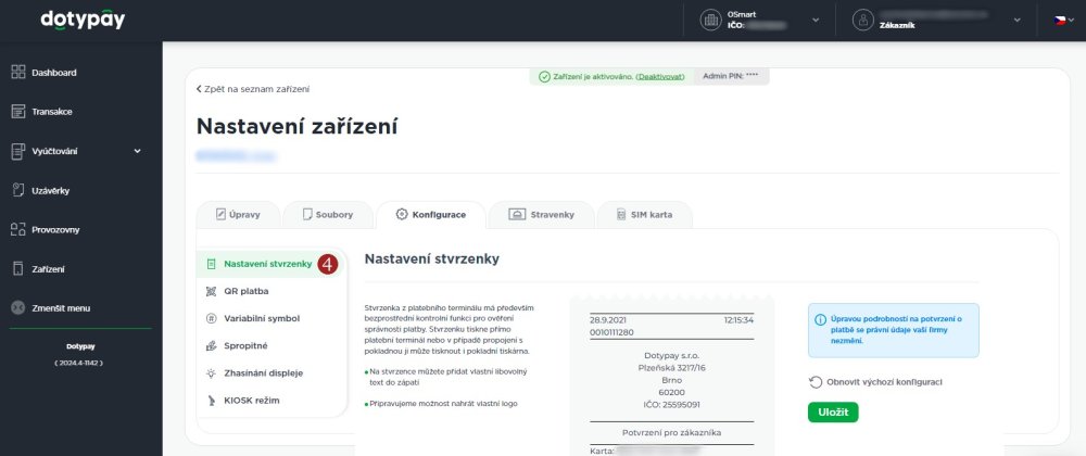 Jak si nastavit terminál - krok 3