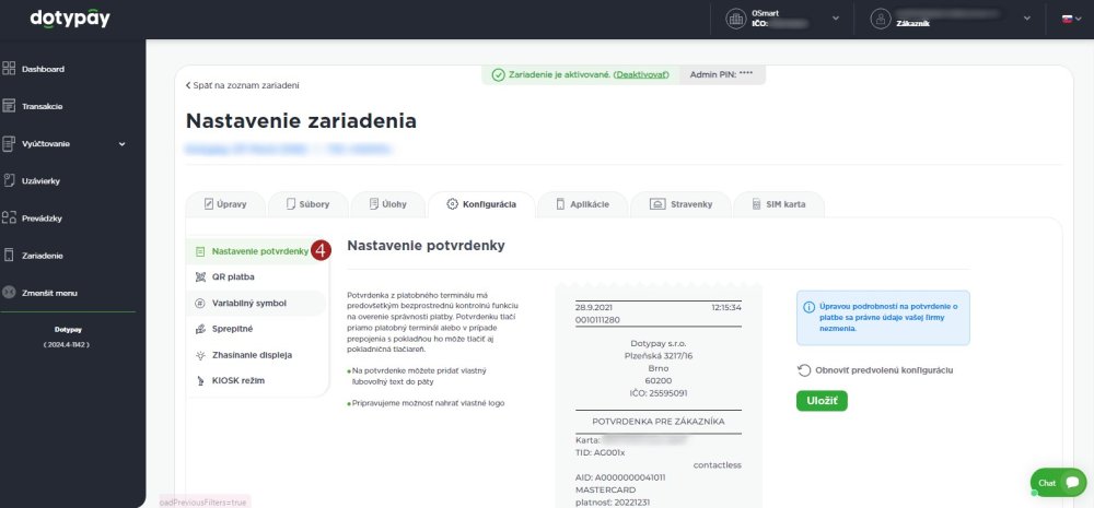 Ako nastaviť terminál - krok 3