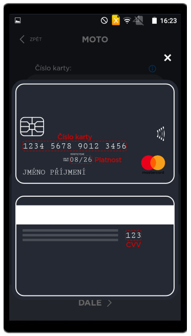 MOTO platba - nápověda