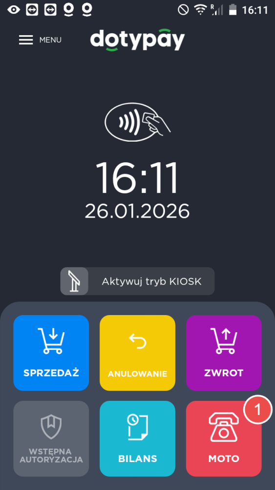 Dotypay - płatność MOTO