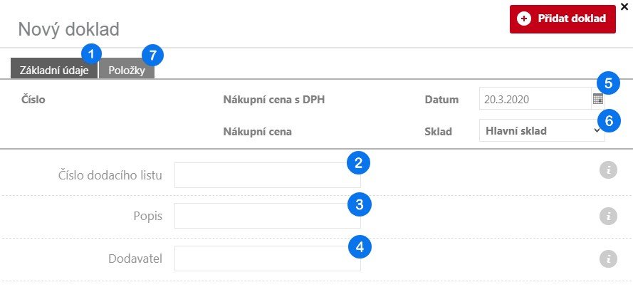 Tvorba Nákupního dokladu – krok 2 a 3