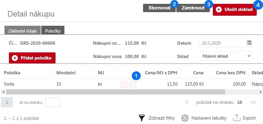 Tvorba Nákupního dokladu – krok 6