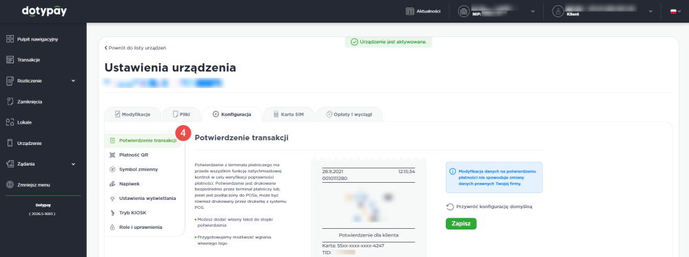 Jak skonfigurować terminal - krok 3