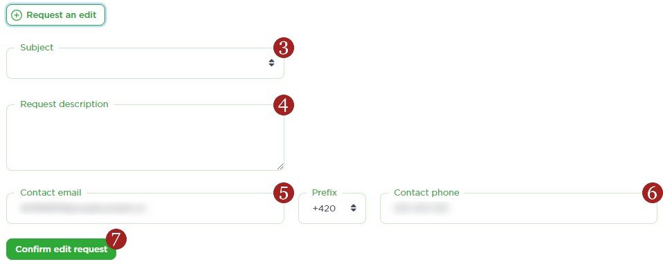 Request an edit - form
