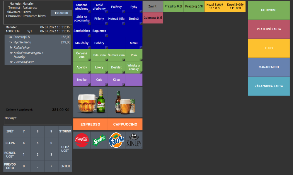 Obrazovka markování