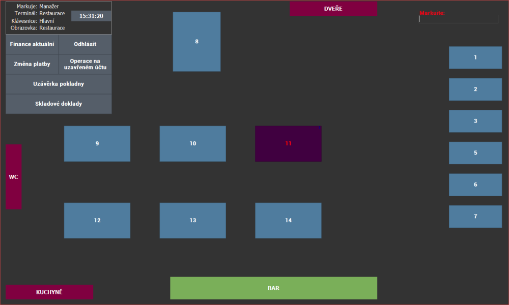 Obrazovka provozovny