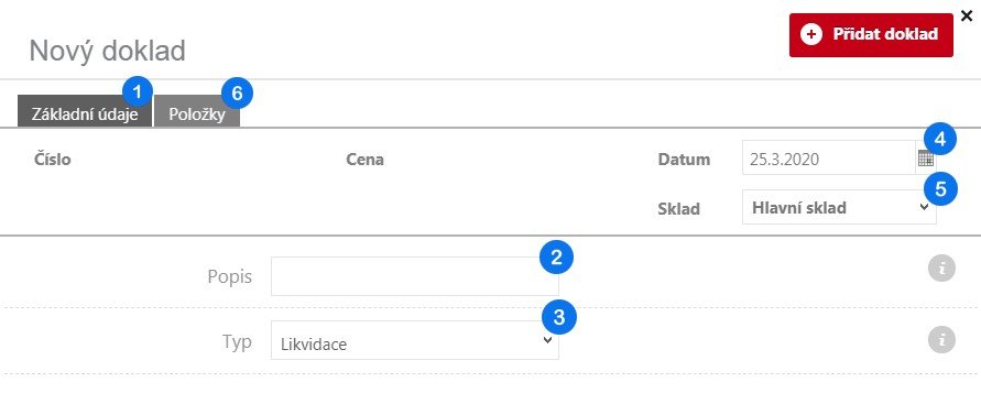 Tvorba dokladu o ostatním výdeji – krok 2