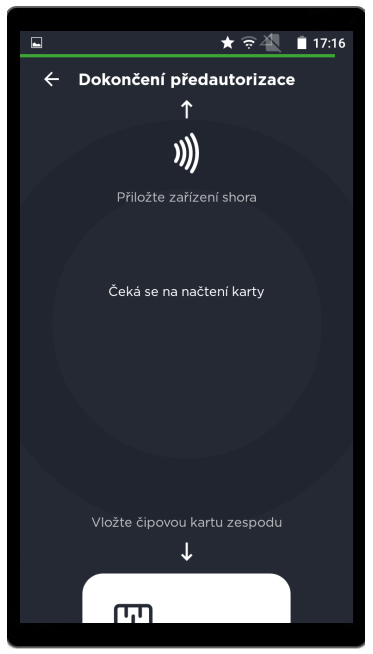 Dokončení před-autorizace - krok 1