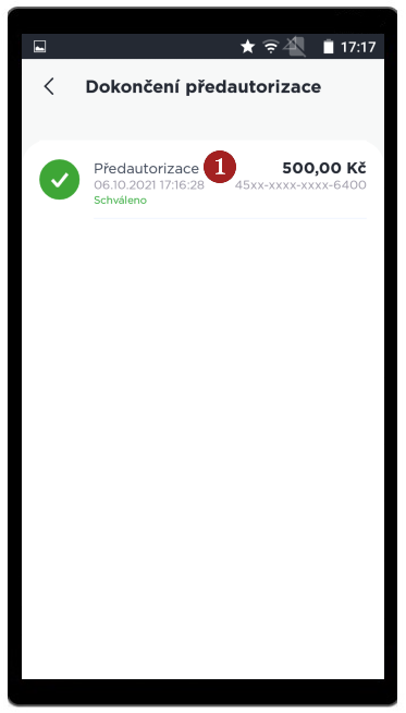 Dokončení před-autorizace - krok 2