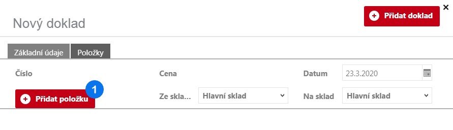 Tvorba skladového dokladu o převodce – krok 3 a 4