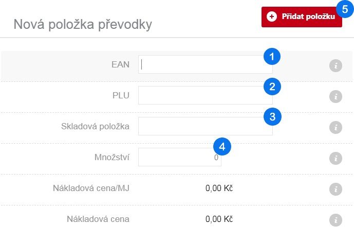 Tvorba skladového dokladu o převodce – krok 5
