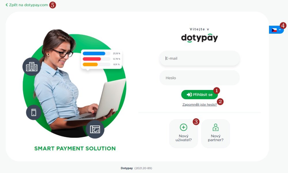 Portál Dotypay - Přihlášení