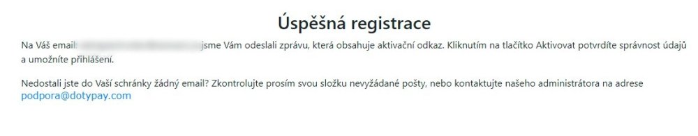 Dokončení registrace