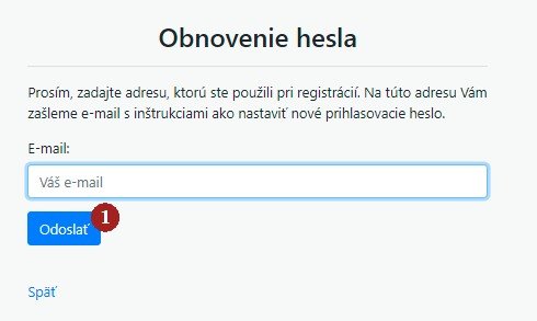 Zabudli ste heslo? - krok 1