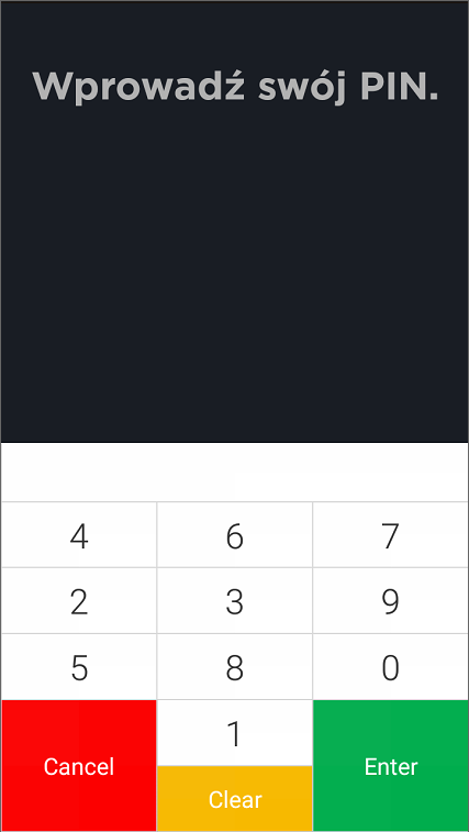 Wprowadzanie kodu PIN