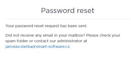 Confirmation email with password reset