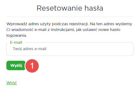 Zapomniałeś hasła? - krok 1