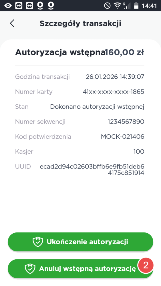 Wykaz autorizacji wstepnych - krok 2