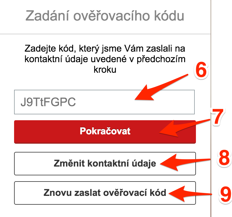 Průvodce registrací - krok 3