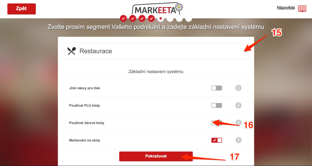 Průvodce registrací - krok 7