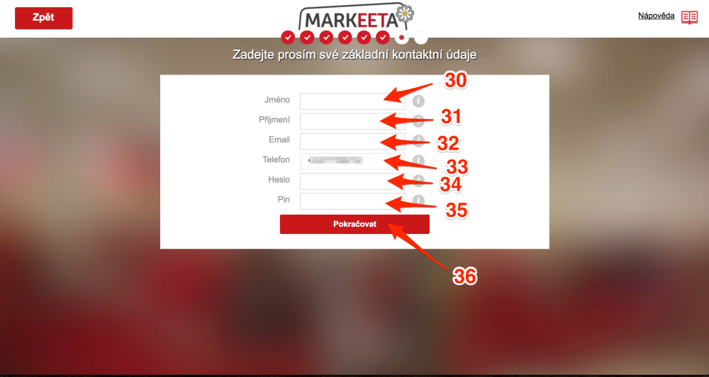 Průvodce registrací - krok 9